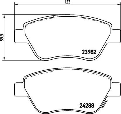 Brembo P 59 051 — Zestaw klocków hamulcowych, hamulce tarczowe