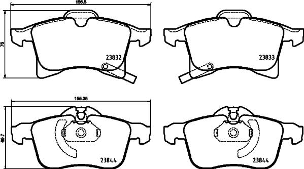 Brembo P 59 089 — Zestaw klocków hamulcowych, hamulce tarczowe
