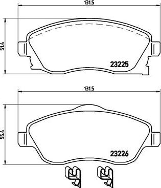 Brembo P 59 036 — Zestaw klocków hamulcowych, hamulce tarczowe