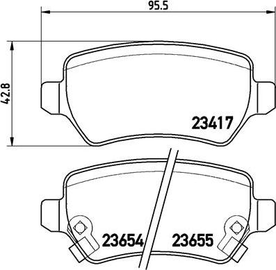 Brembo P 59 038 — Zestaw klocków hamulcowych, hamulce tarczowe