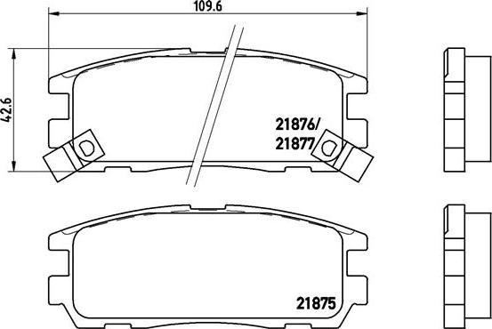 Brembo P 59 021 — Zestaw klocków hamulcowych, hamulce tarczowe