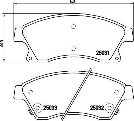 Brembo P 59 076 — Zestaw klocków hamulcowych, hamulce tarczowe