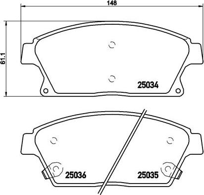 Brembo P 59 077 — Zestaw klocków hamulcowych, hamulce tarczowe