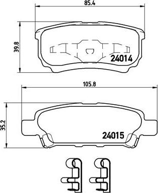 Brembo P 54 034 — Zestaw klocków hamulcowych, hamulce tarczowe