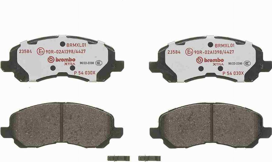 Brembo P 54 030X — Zestaw klocków hamulcowych, hamulce tarczowe