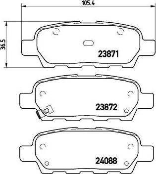Brembo P 56 046 — Zestaw klocków hamulcowych, hamulce tarczowe