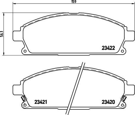 Brembo P 56 040 — Zestaw klocków hamulcowych, hamulce tarczowe