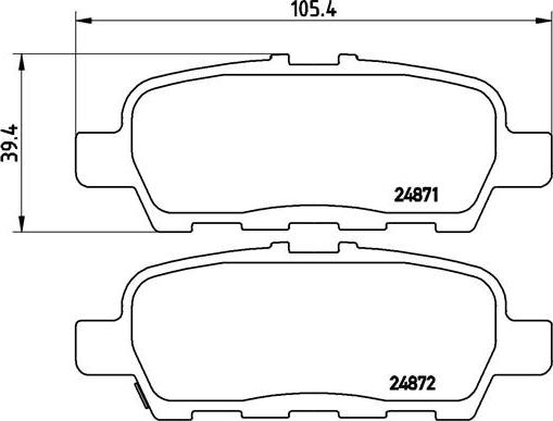 Brembo P 56 068 — Zestaw klocków hamulcowych, hamulce tarczowe