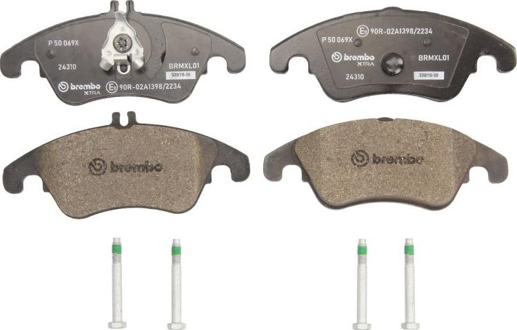 Brembo P 50 069X — Zestaw klocków hamulcowych, hamulce tarczowe