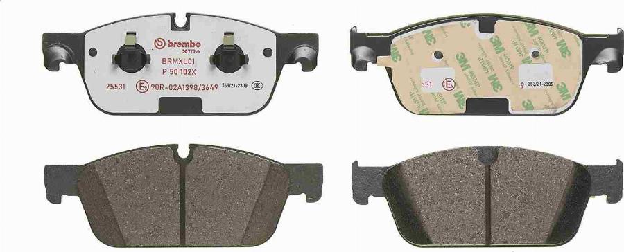 Brembo P 50 102X — Zestaw klocków hamulcowych, hamulce tarczowe
