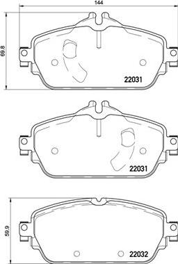 Brembo P 50 119 — Zestaw klocków hamulcowych, hamulce tarczowe