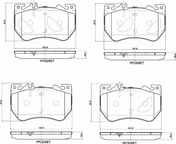 Brembo P 50 180 — Zestaw klocków hamulcowych, hamulce tarczowe