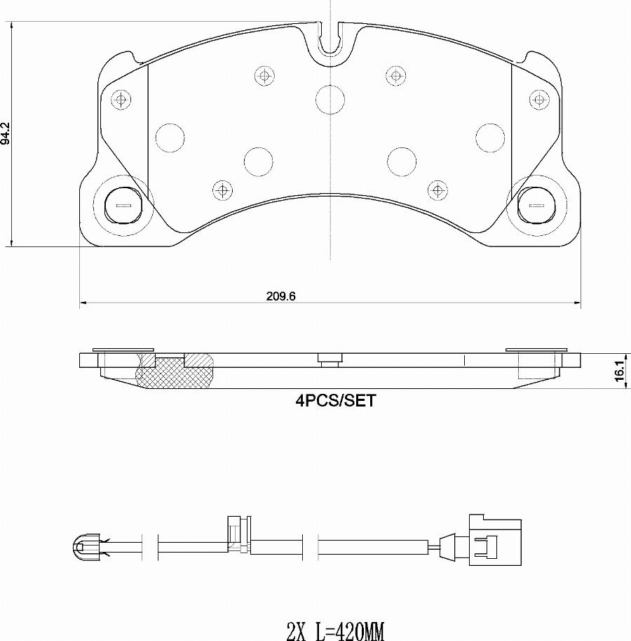 Brembo P 65 049 — Zestaw klocków hamulcowych, hamulce tarczowe