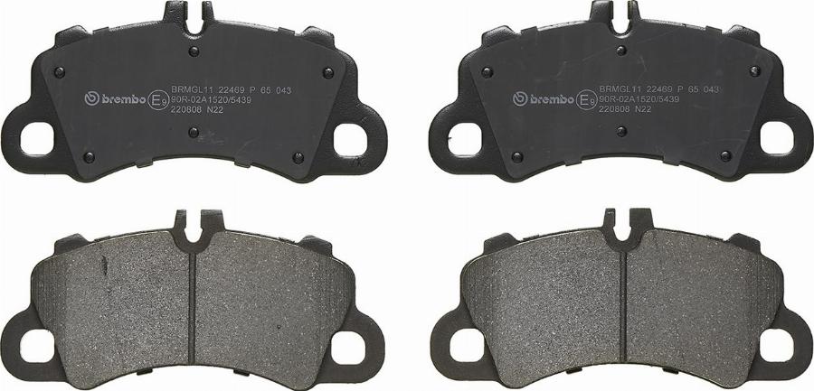 Brembo P 65 043 — Zestaw klocków hamulcowych, hamulce tarczowe