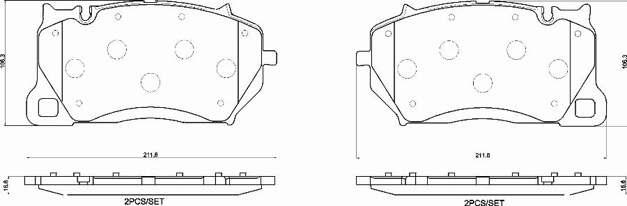 Brembo P 65 057 — Zestaw klocków hamulcowych, hamulce tarczowe
