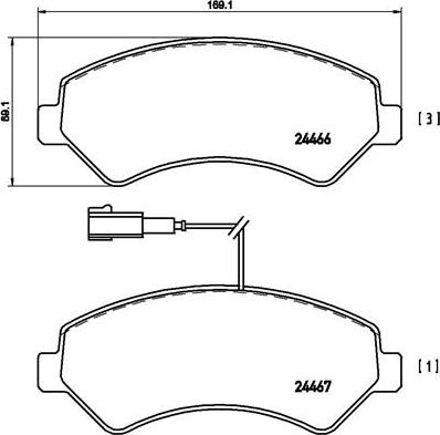 Brembo P 61 094 - Zestaw klocków hamulcowych, hamulce tarczowe