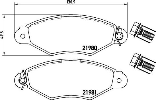 Brembo P 61 098 — Zestaw klocków hamulcowych, hamulce tarczowe