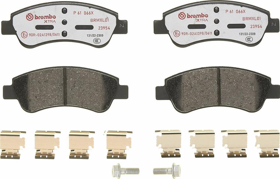 Brembo P 61 066X — Zestaw klocków hamulcowych, hamulce tarczowe