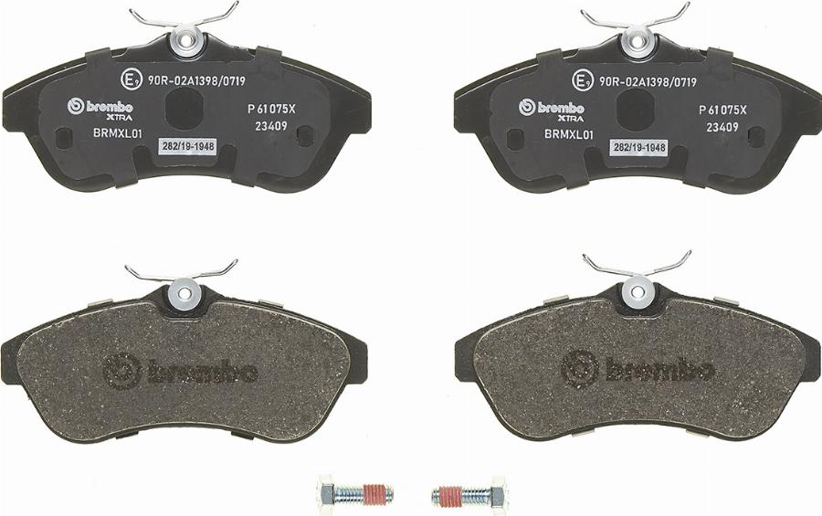 Brembo P 61 075X — Zestaw klocków hamulcowych, hamulce tarczowe