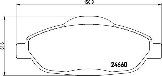 Brembo P 61 101 — Zestaw klocków hamulcowych, hamulce tarczowe