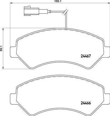 Brembo P 61 118 — Zestaw klocków hamulcowych, hamulce tarczowe
