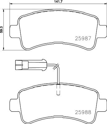 Brembo P 61 130 — Zestaw klocków hamulcowych, hamulce tarczowe