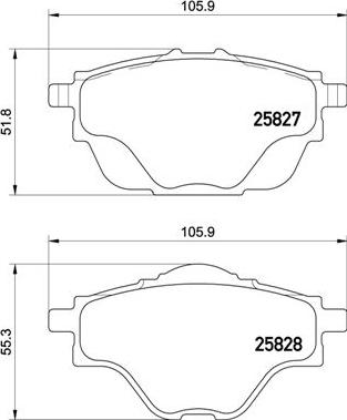 Brembo P 61 124 — Zestaw klocków hamulcowych, hamulce tarczowe
