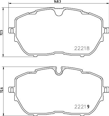 Brembo P 61 128 — Zestaw klocków hamulcowych, hamulce tarczowe