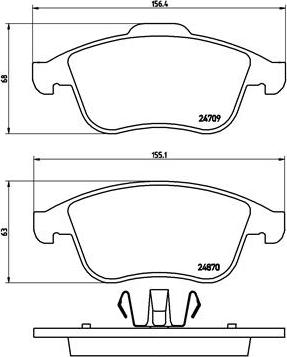 Brembo P 68 045 — Zestaw klocków hamulcowych, hamulce tarczowe
