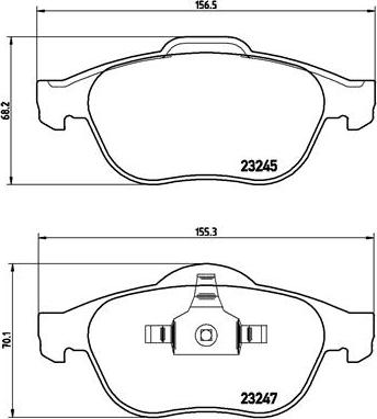 Brembo P 68 040 — Zestaw klocków hamulcowych, hamulce tarczowe