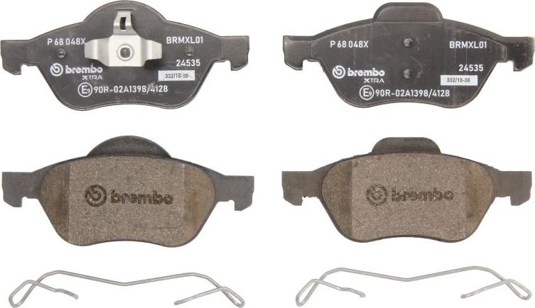 Brembo P 68 048X — Zestaw klocków hamulcowych, hamulce tarczowe