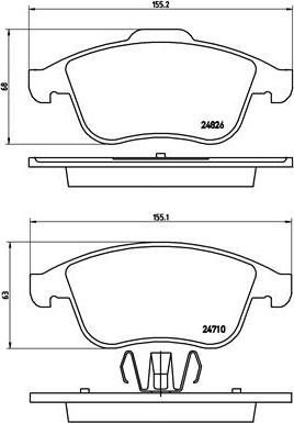 Brembo P 68 047 — Zestaw klocków hamulcowych, hamulce tarczowe