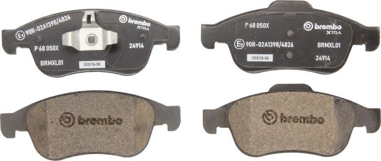 Brembo P 68 050X — Zestaw klocków hamulcowych, hamulce tarczowe