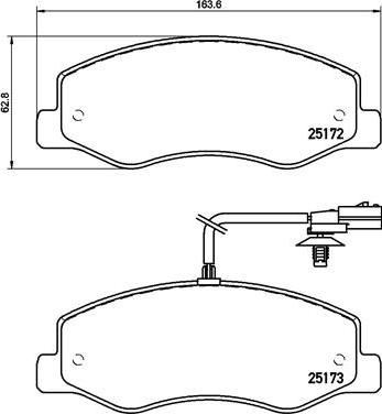 Brembo P 68 061 — Zestaw klocków hamulcowych, hamulce tarczowe