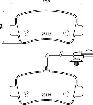 Brembo P 68 063 — Zestaw klocków hamulcowych, hamulce tarczowe
