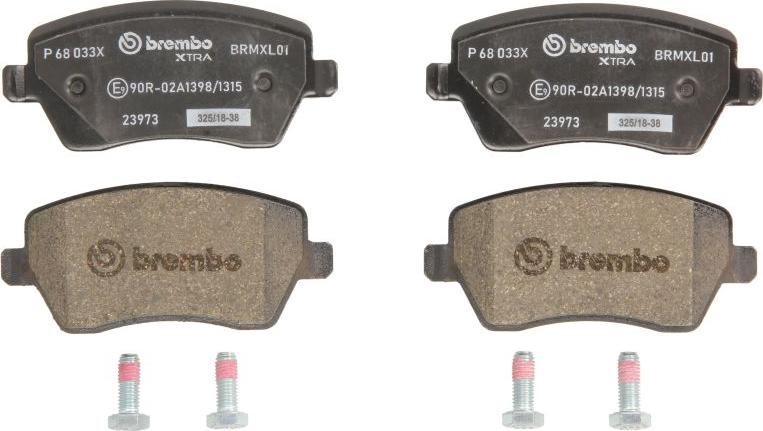 Brembo P 68 033X — Zestaw klocków hamulcowych, hamulce tarczowe