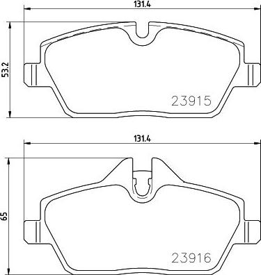 Brembo P 06 091E — Zestaw klocków hamulcowych, hamulce tarczowe