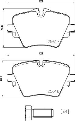 Brembo P 06 093 — Zestaw klocków hamulcowych, hamulce tarczowe