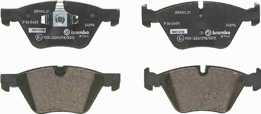 Brembo P 06 040X — Zestaw klocków hamulcowych, hamulce tarczowe