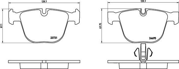 Brembo P 06 053 — Zestaw klocków hamulcowych, hamulce tarczowe