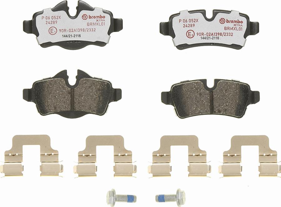 Brembo P 06 052X — Zestaw klocków hamulcowych, hamulce tarczowe
