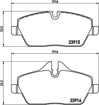 Brembo P 06 034 — Zestaw klocków hamulcowych, hamulce tarczowe