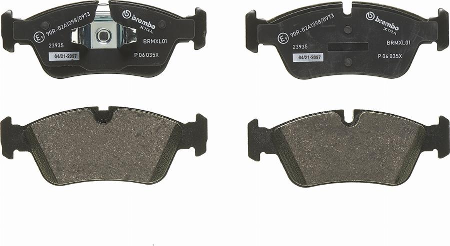 Brembo P 06 035X — Zestaw klocków hamulcowych, hamulce tarczowe