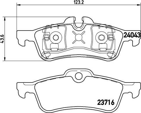 Brembo P 06 032 — Zestaw klocków hamulcowych, hamulce tarczowe