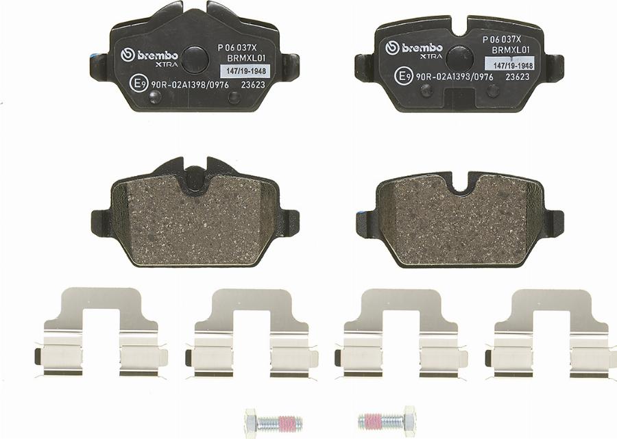 Brembo P 06 037X — Zestaw klocków hamulcowych, hamulce tarczowe