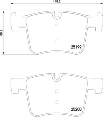 Brembo P 06 075 — Zestaw klocków hamulcowych, hamulce tarczowe