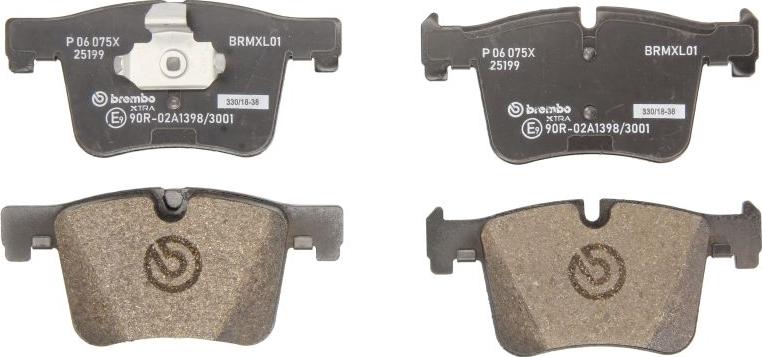 Brembo P 06 075X — Zestaw klocków hamulcowych, hamulce tarczowe