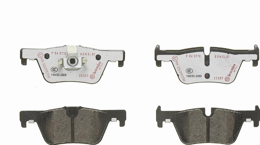 Brembo P 06 071X — Zestaw klocków hamulcowych, hamulce tarczowe