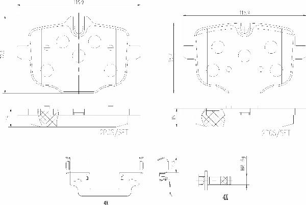 Brembo P06101NX — Zestaw klocków hamulcowych, hamulce tarczowe