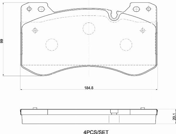 Brembo P 06 119 — Zestaw klocków hamulcowych, hamulce tarczowe